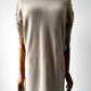 1970s Grey Beige Knit Button Detail Midi-Length Dress - Sz. S/M