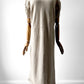 1970s Grey Beige Knit Button Detail Midi-Length Dress - Sz. S/M
