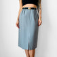 1970s Grey TAMCO Aline Pleated Belted Skirt - Sz. XS / S