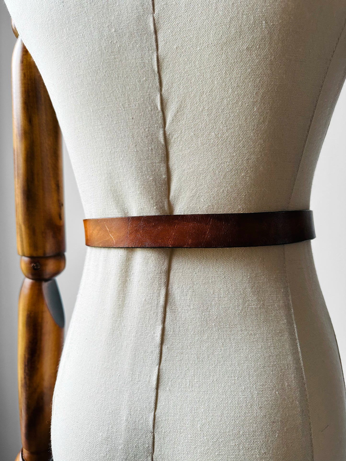 1970s Hand-Painted Landscape Leather Belt - S/M