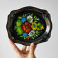 1950s Mid-Century Hand-Painted Floral Toleware Metal Tray