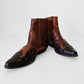 1990s Brown and Black Decorative Western Ankle Boot  - Sz. 6.5 - 7