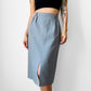 1970s Grey TAMCO Aline Pleated Belted Skirt - Sz. XS / S