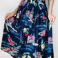 1980s - 1990s Navy Blue Vacation Patterned Skirt - Sz. M/L