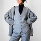 1970s - 1980s Grey Pinstripe Three Piece Suit - Sz. M/L