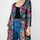 1980s Patterned Button Front Tunic Dress- Sz. Sm