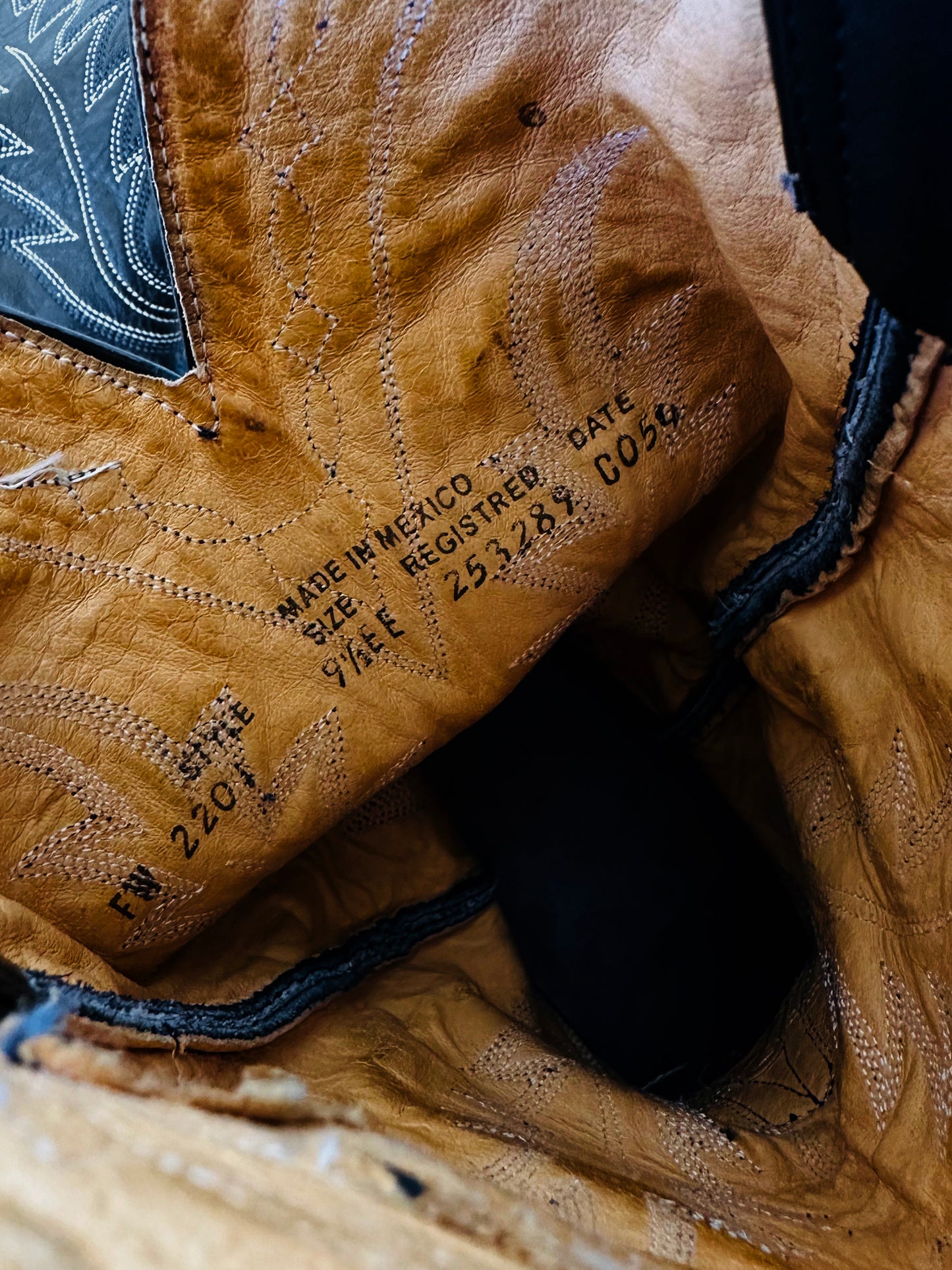 1970s Black Western Leather Cowboy Boots