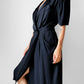 1980's Black Tuxedo Style Wrap Dress - Sz. S/M
