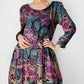 1980s Patterned Button Front Tunic Dress- Sz. Sm