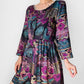 1980s Patterned Button Front Tunic Dress- Sz. Sm