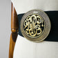 1980s - 1990s Wide Black Elastic Stretch Belt with Ornate Gold-Toned Scrollwork Buckle