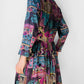 1980s Patterned Button Front Tunic Dress- Sz. Sm