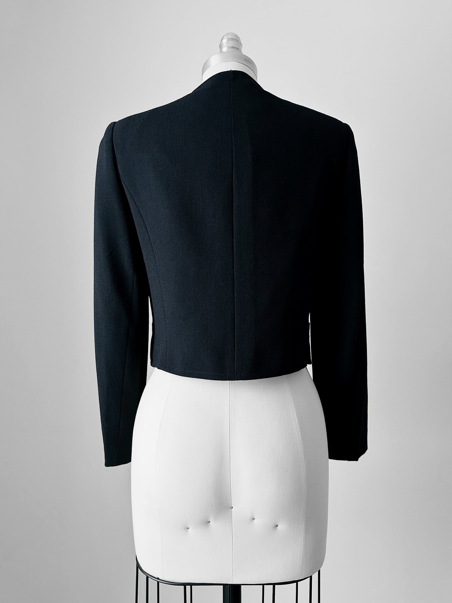 1990s Black Short Waisted Jacket- Sz. XS