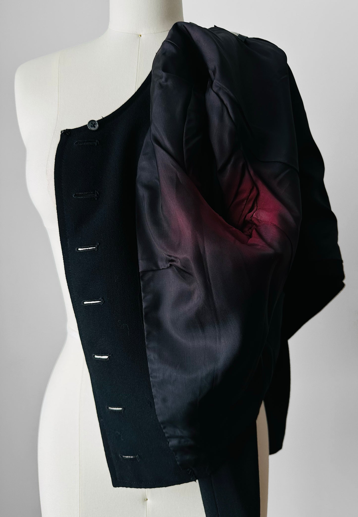 1990s Black Short Waisted Jacket- Sz. XS