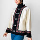 1960s Off White Embroidered Edge Hand Mended Norway Wool Jacket - Sz. XS / S