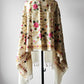 1970s - 1980s Cream Wool Cashmere Kashmiri Floral Crewel Fringe Shawl