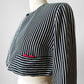 1960s Black and White Stripe Crop Tuxedo Bolero Jacket - Sz. Small