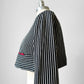 1960s Black and White Stripe Crop Tuxedo Bolero Jacket - Sz. Small