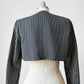 1960s Black and White Stripe Crop Tuxedo Bolero Jacket - Sz. Small