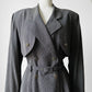 1980s Stripe Belted Tapered-Waist Spring Blazer - Sz. S/M