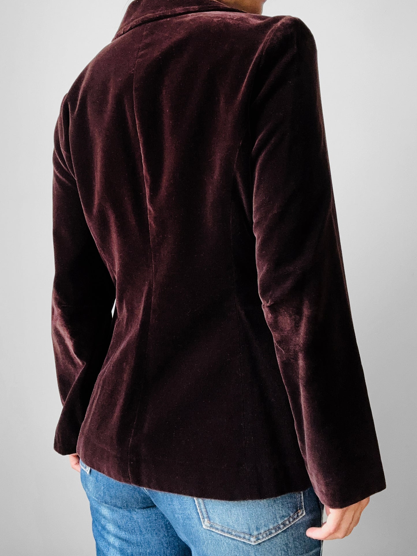 1970s reddish brown KORET velvet tapered waist blazer - Sz. Sm