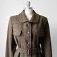 1980s Irish Wool Houndstooth Belted Jacket - Sz. M/L