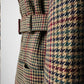 1980s Irish Wool Houndstooth Belted Jacket - Sz. M/L