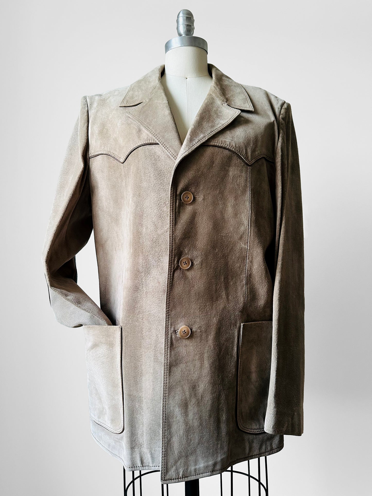 1970s Beige Western Style Suede Jacket