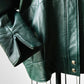 1980s Green Buttery Soft Leather Snap Button Jacket - Sz. S/M