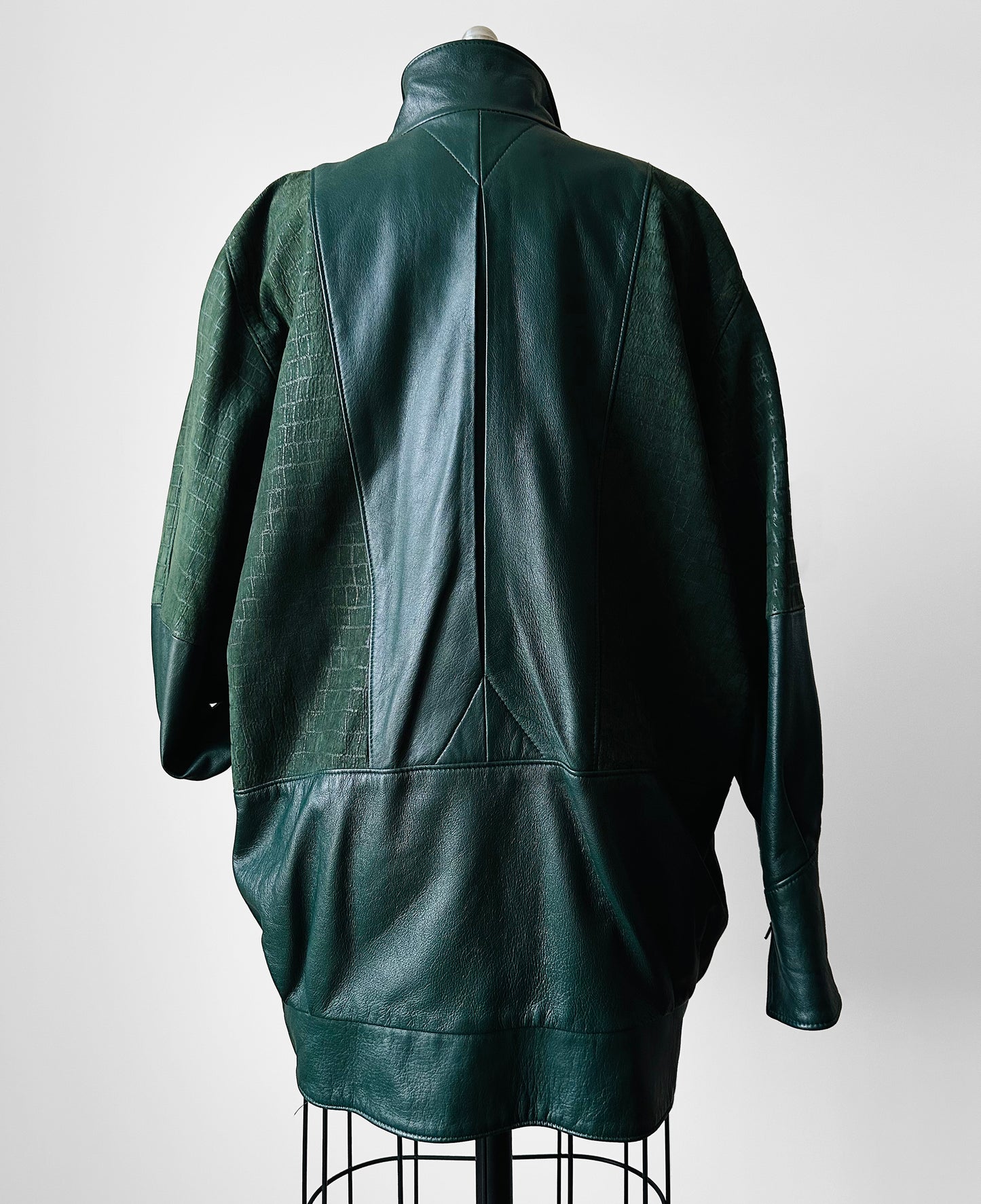 1980s Green Buttery Soft Leather Snap Button Jacket - Sz. S/M