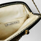 1980s Art Deco Style Beaded Kiss-Lock Clutch Purse with Chain