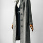 1970s Black and Off-White Houndstooth Wool Coat with Wide Lapel - Sz. S/M