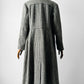 1970s Black and Off-White Houndstooth Wool Coat with Wide Lapel - Sz. S/M