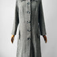 1970s Black and Off-White Houndstooth Wool Coat with Wide Lapel - Sz. S/M