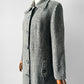 1970s Black and Off-White Houndstooth Wool Coat with Wide Lapel - Sz. S/M