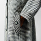 1970s Black and Off-White Houndstooth Wool Coat with Wide Lapel - Sz. S/M