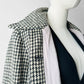 1970s Black and Off-White Houndstooth Wool Coat with Wide Lapel - Sz. S/M