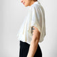 1980s Cream Draped Neck Blouse -  Sz. S/M