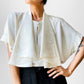 1980s Cream Draped Neck Blouse -  Sz. S/M