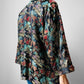 1960s Mid-Century Black Silk Chinoiserie Landscape Mandarin Collar Jacket - Sz. Sm