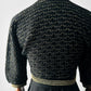 1940s Black and Gold High Collar Single Button Knitted Wool Shrug - Sz. XS/S