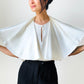 1980s Cream Draped Neck Blouse -  Sz. S/M