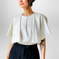 1980s Cream Draped Neck Blouse -  Sz. S/M