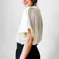 1980s Cream Draped Neck Blouse -  Sz. S/M