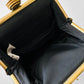 1960s Black Ribbed Fabric Top Handle Handbag