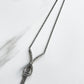 1950s Rhinestone Silver-Toned Y-Necklace with Cascading Drops