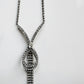 1950s Rhinestone Silver-Toned Y-Necklace with Cascading Drops
