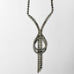 1950s Rhinestone Silver-Toned Y-Necklace with Cascading Drops