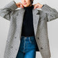 1980s Grey and Off-White Wool Houndstooth Blazer Double-Breasted Jacket- Sz. M