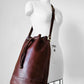 1970s Saddle Brown Buttery Soft Leather Cinch Top Bucket Crossbody Bag